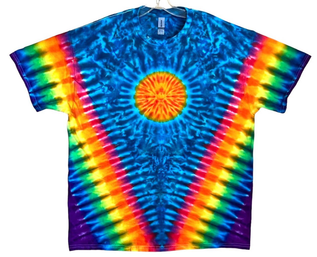 Tie Dye Shirt | Sun Rainbow V Blotter | Handmade | Unisex | Tall | Women's gallery