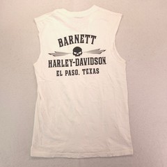 Harley Davidson Crew Neck Sleeveless Graphic Tank Top Shirt Mens Size M White