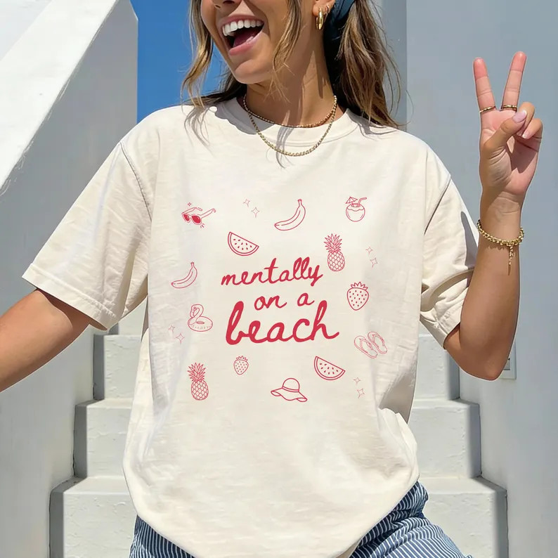 Mentally On Beach Summer Vacation Comfort Tee