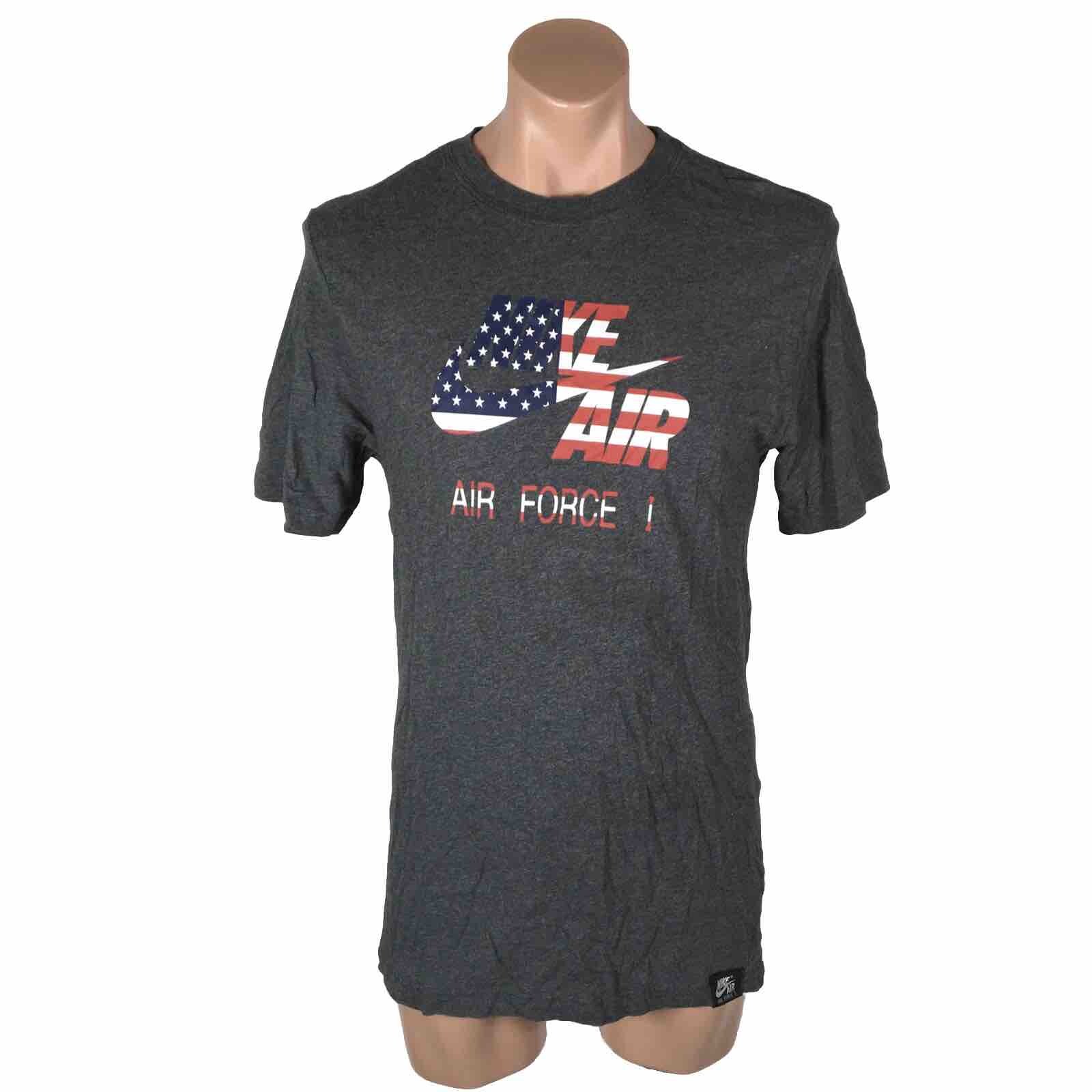 NIKE AIR – Air Force One- Patriotic Red white blue spell out SWOOSH Logo Gray L