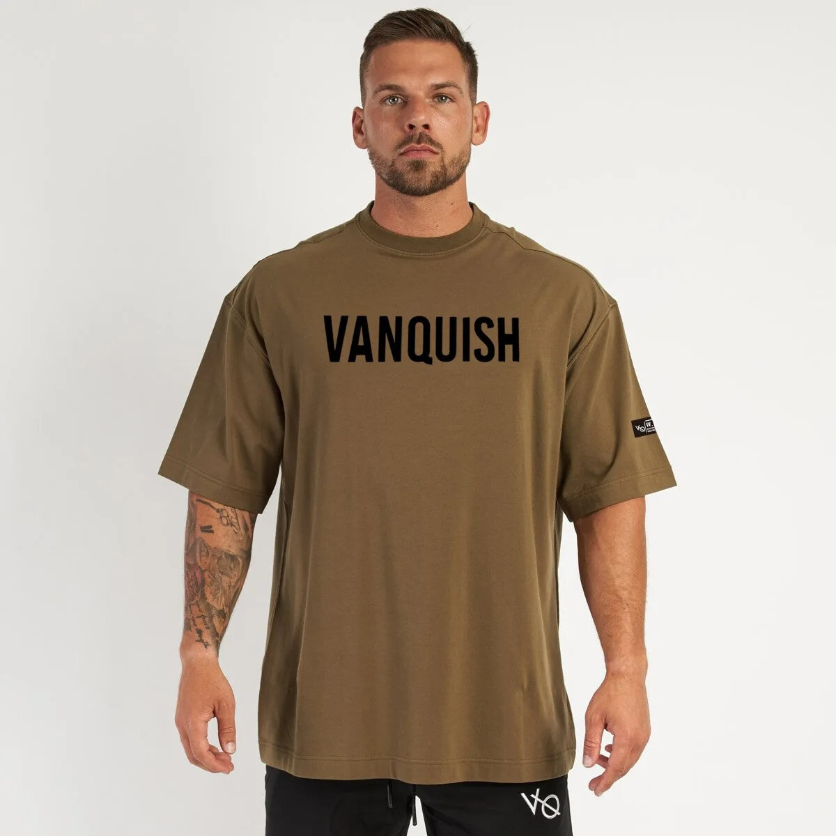 Men's Cotton Round Neck Oversized Gym T-shirt Loose Fit And Comfortable Clothing gallery