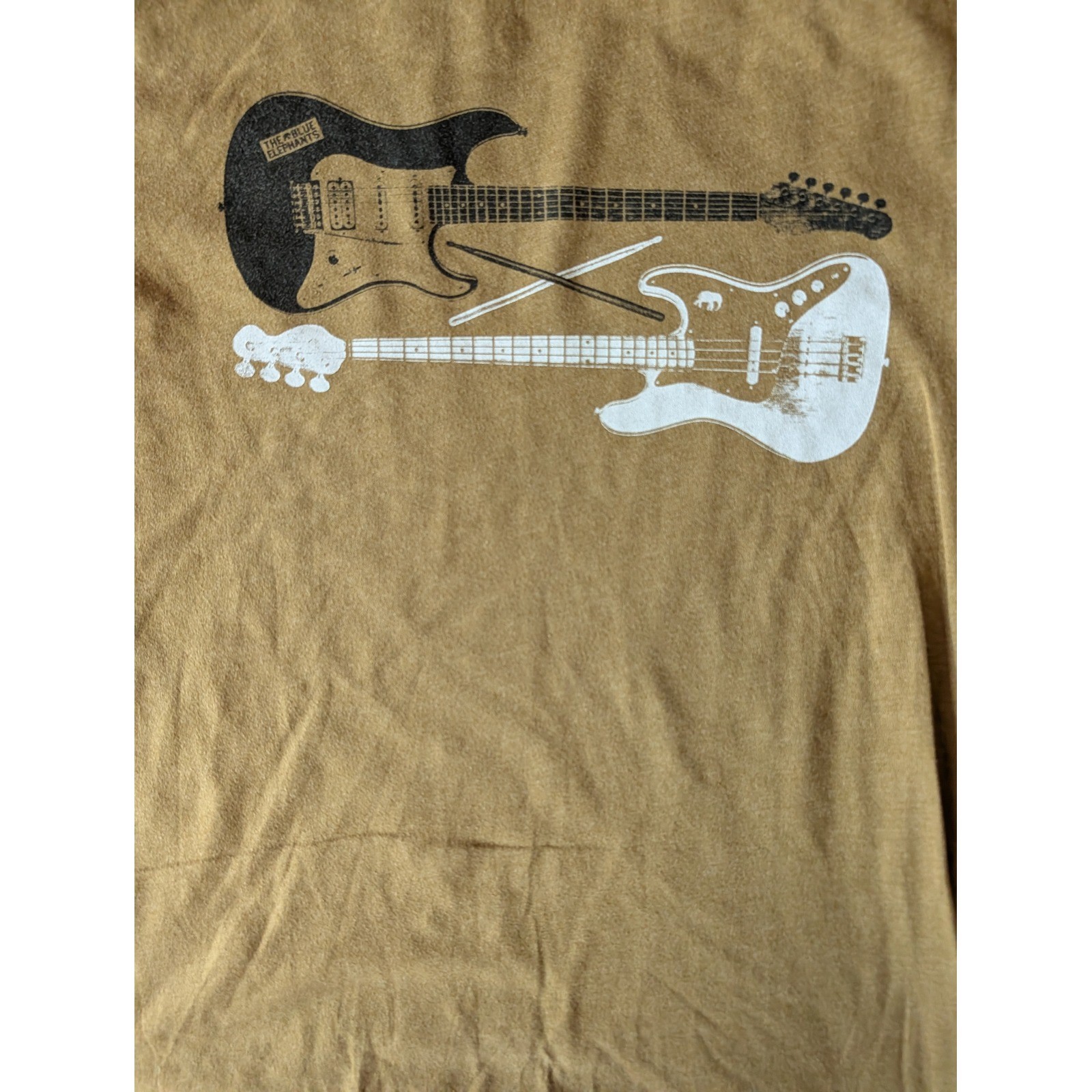 Banana Republic Mens Yellow Guitar Bass Music Graphic T-Shirt Size Medium gallery
