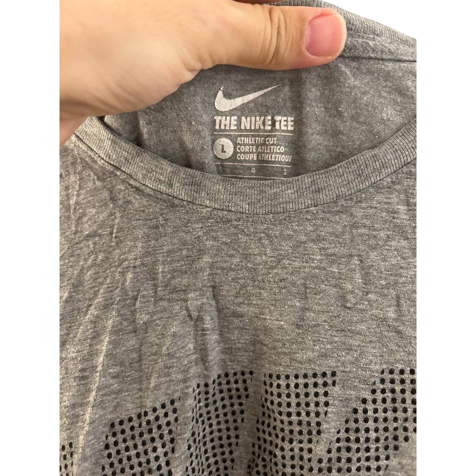 Nike Football T-Shirt Mens Large Gray Excellent Athletic Cut Graphic Tee gallery
