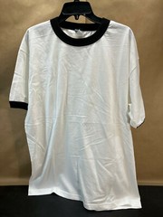 BLANK IMPACT Merchandising White & Black Ringer T-Shirt Size XL NOS