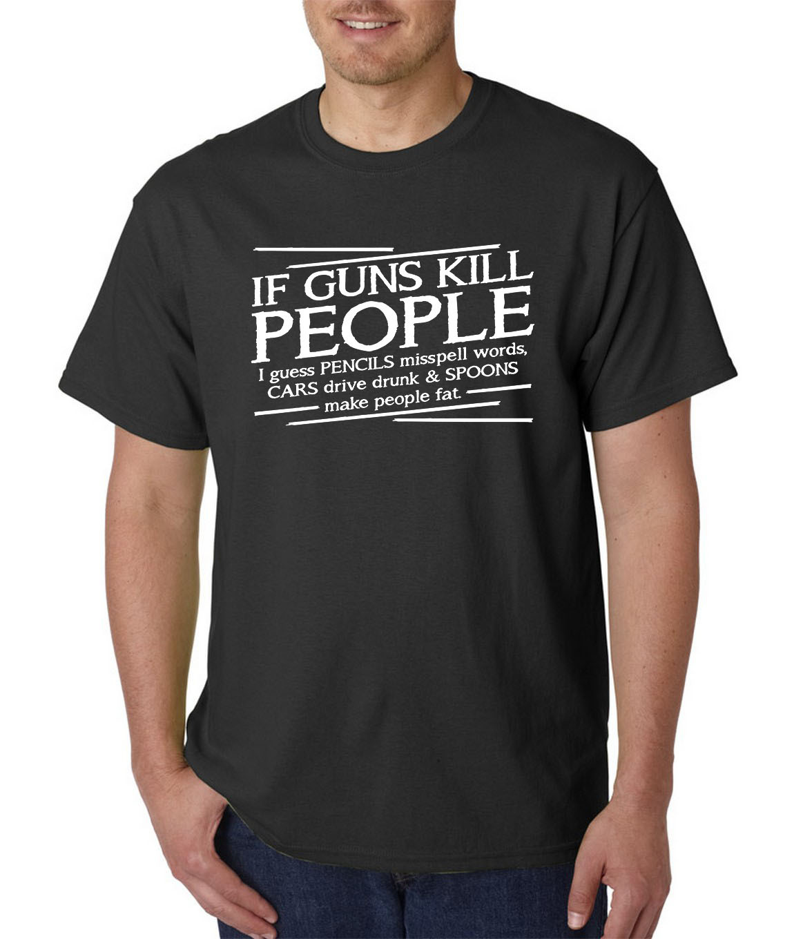 If Guns Kill People T-Shirt – 2nd Amendment Pro Gun Rights USA Lives Matter Tee
