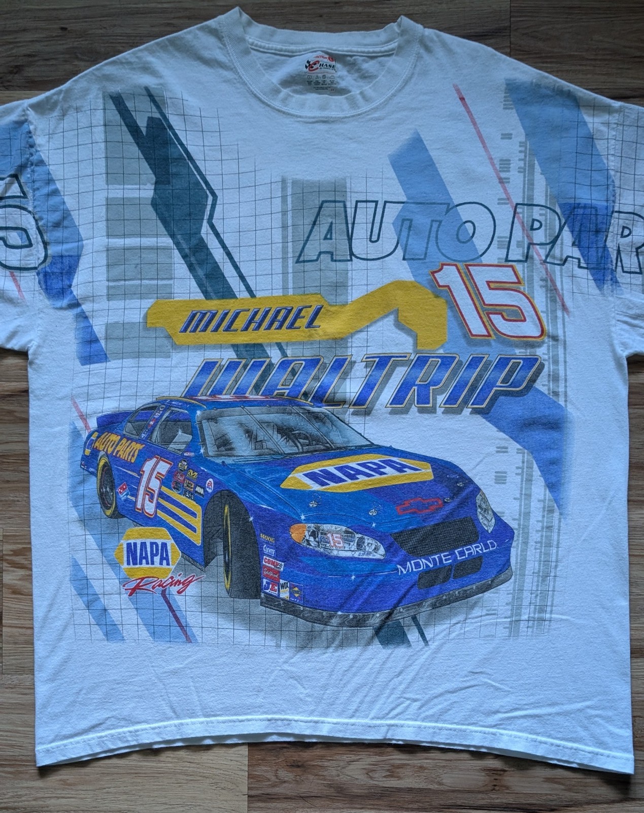 Vintage Michael Waltrip NAPA Racing T Shirt Mens L #15 All Over Print Graphic gallery