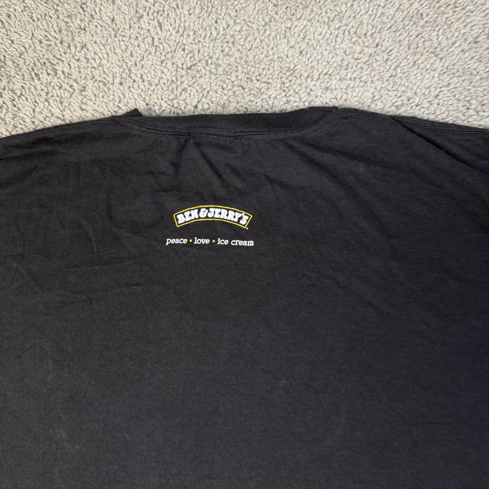 Ben & Jerry's Shirt Mens XL Black Peace Sign Hand Graphic Crew Neck Cotton gallery
