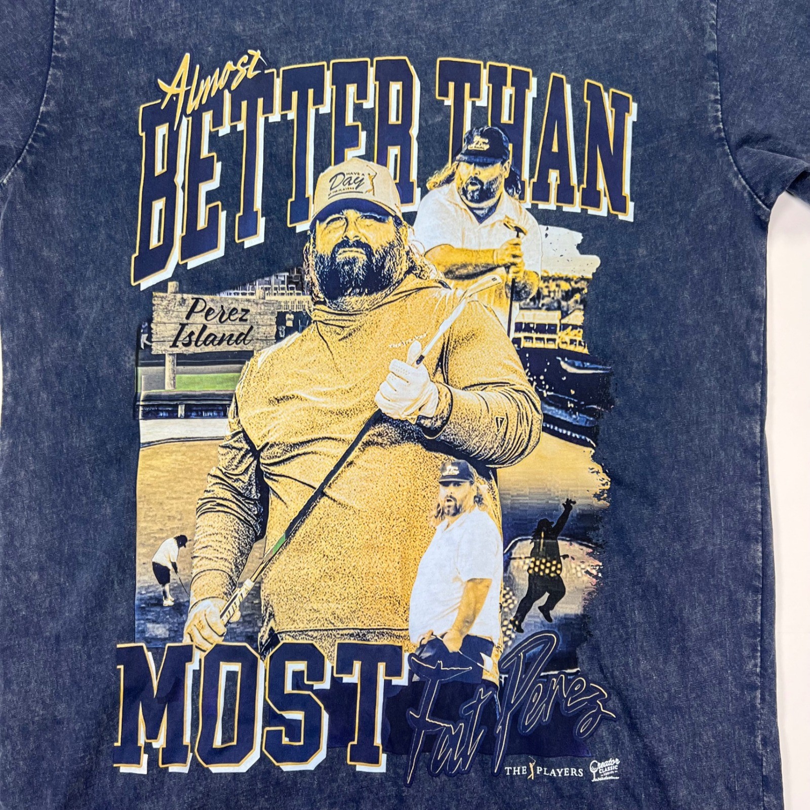 Fat Perez Almost Better Than Most Golf T-Shirt AS Colour Blue Mineral Wash Small gallery