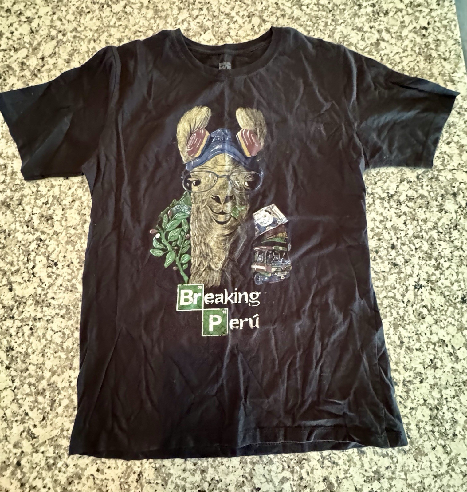 Breaking Peru Shirt Mens Black Llama Alpaca Funny Parody Republica 1821 TV XL gallery
