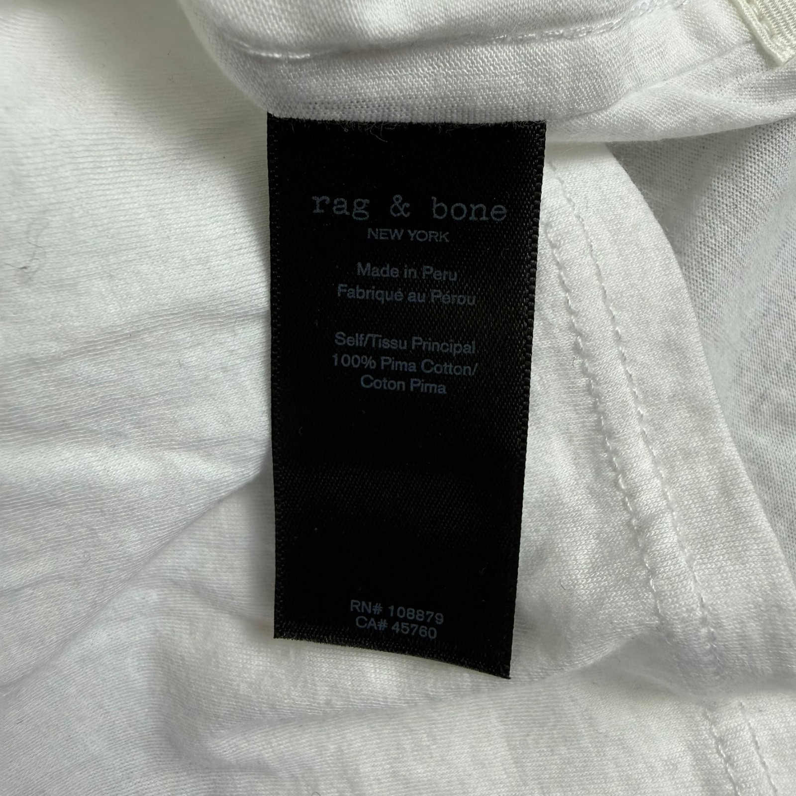 Rag & Bone Vapor Tee T-Shirt Mens XXL White Stretch Pima Cotton $118 New NWT gallery