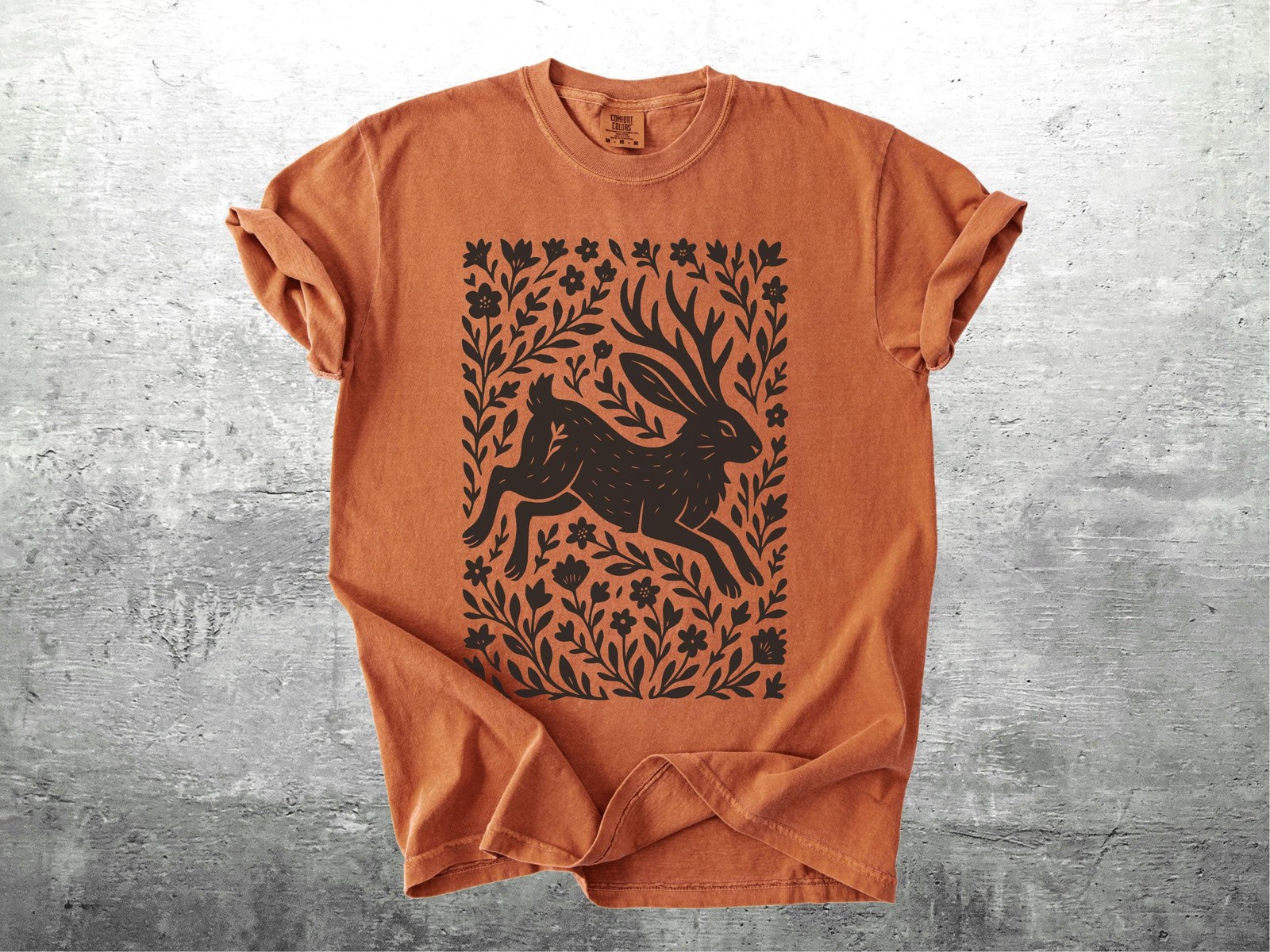 Jackalope Shirt, Dark Cottagecore, Fairycore, Goblincore, Dark Academia, Floral gallery
