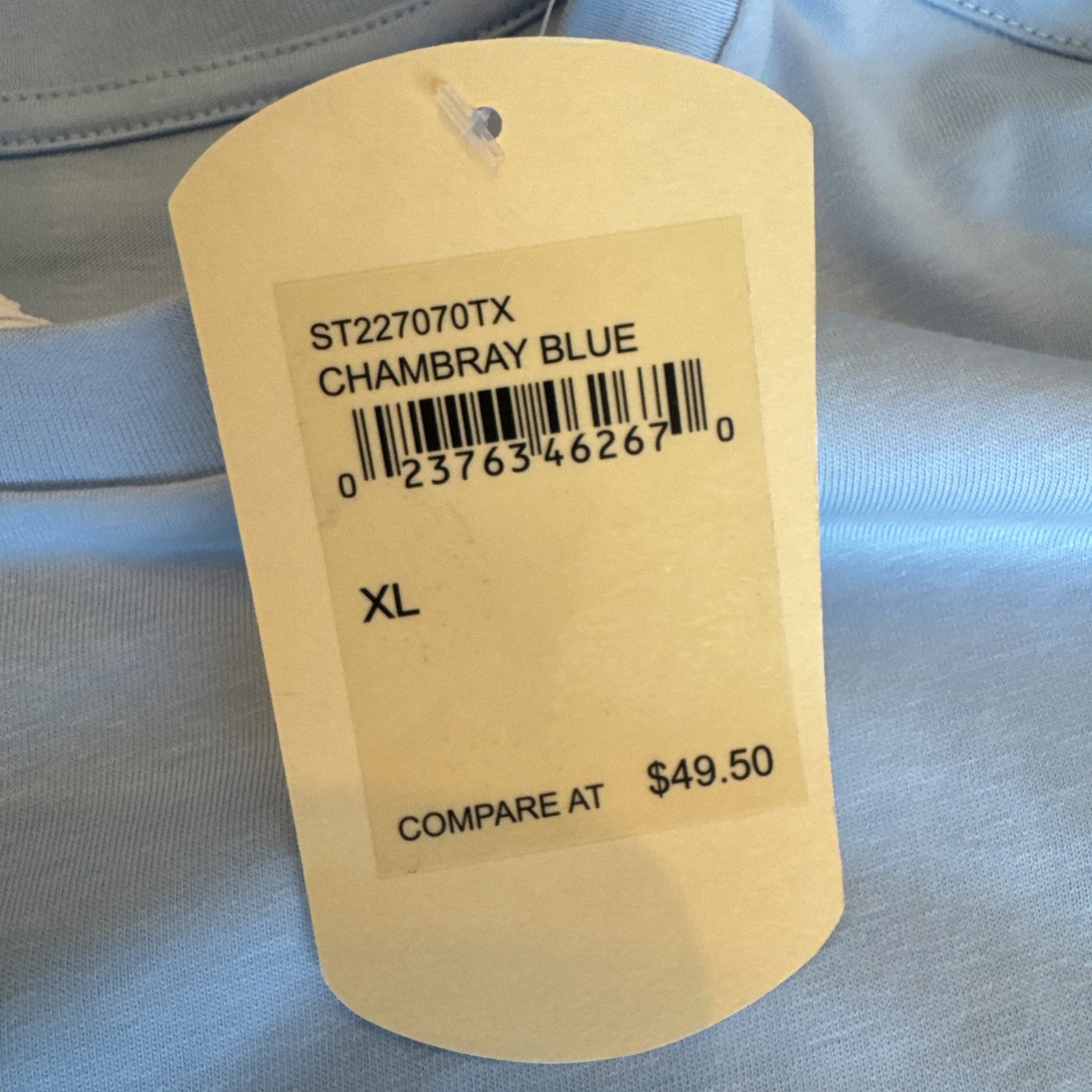 Tommy Bahama SZ XL Mens SS Tshirt Chambray Blue “Live The Island Life Cotton NWT gallery