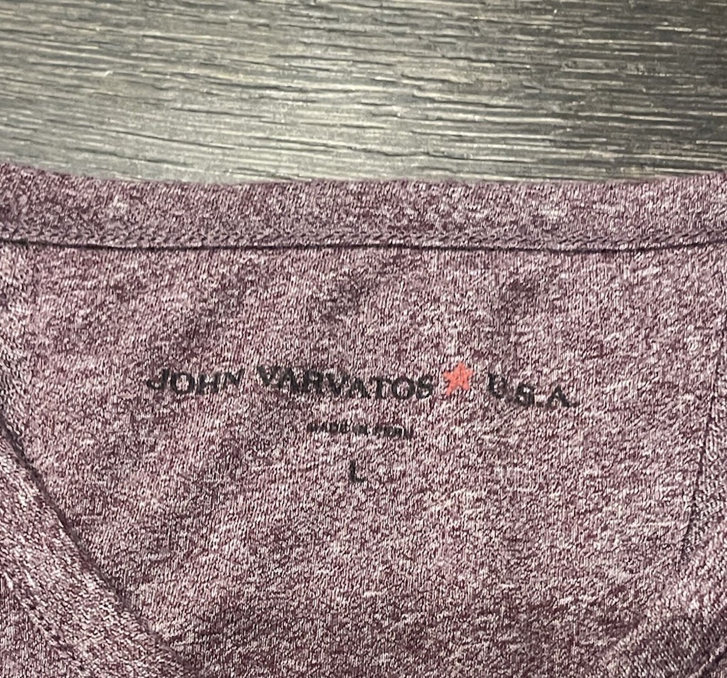 John Varvatos Star USA Snap Button Henley Shirt Top Mens Size Large Purple gallery