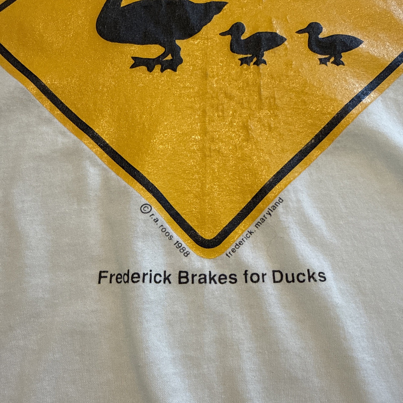 Frederick Brakes For Ducks T Shirt 1988 Maryland White Hanes Large 50/50 Vintage gallery