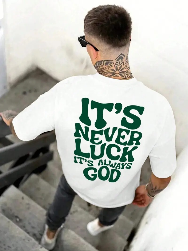 It's Never Luck It's Always God T-Shirt Christian Faith Religious Inspirational gallery