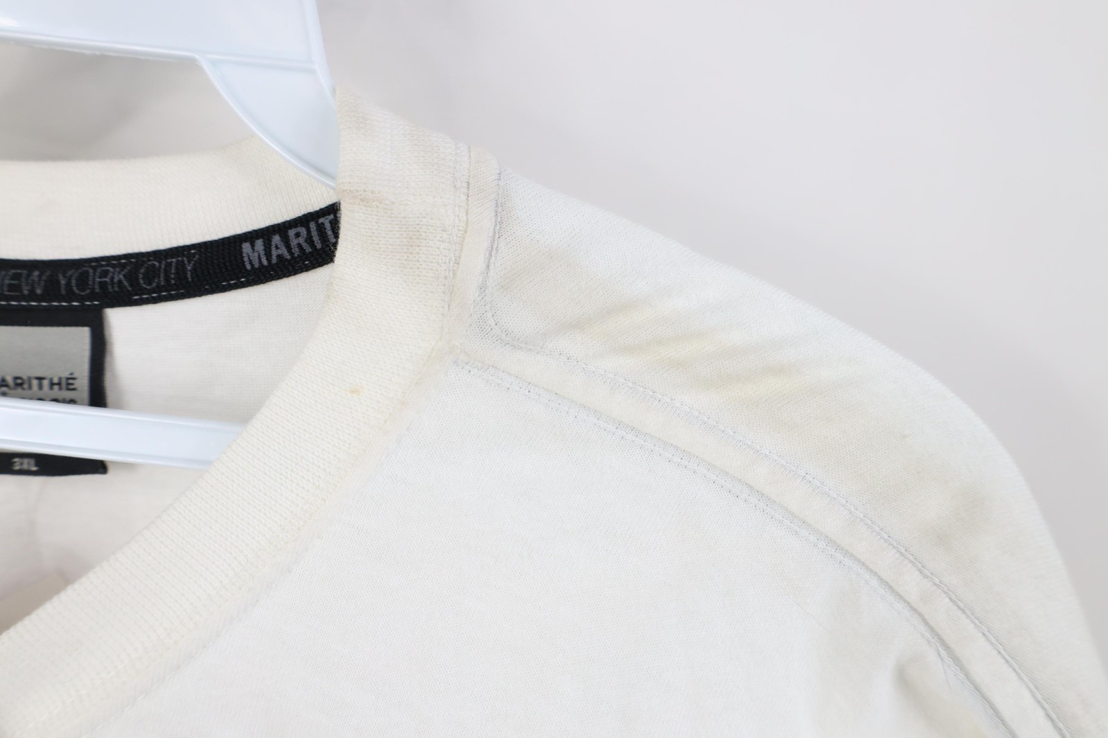 Deadstock Vintage 90s Marithe Francois Girbaud Mens 3XL Chain Link T-Shirt White gallery