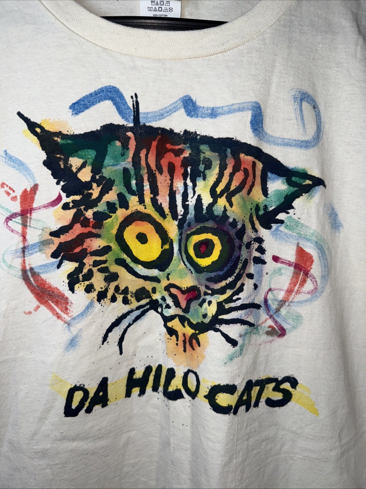 Da Hilo Cats TOMAS BELSKY DESIGNS SIlk Screened Double Sided Tee Mens M gallery