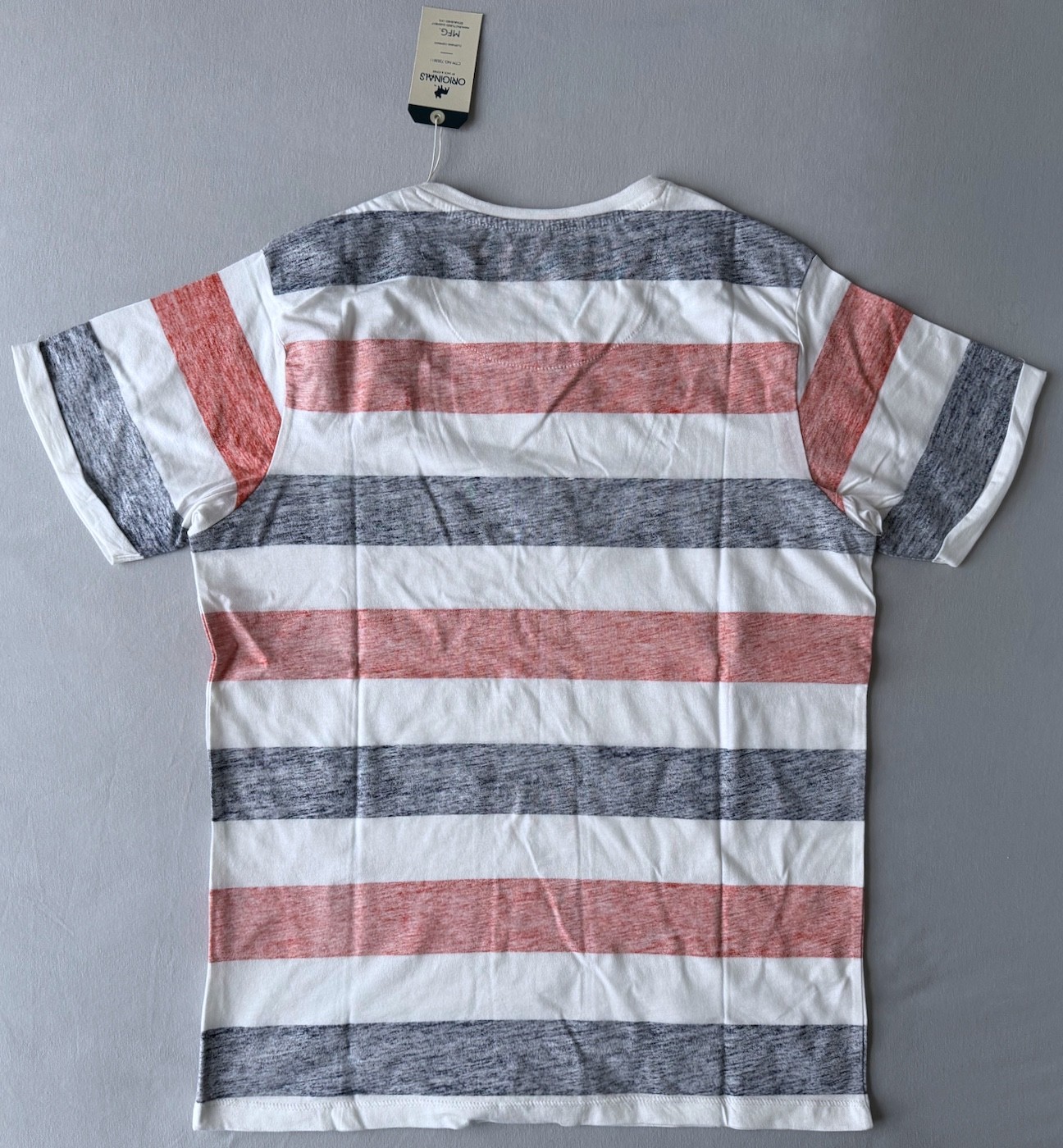 Jack & Jones JJORFANCY 100% Cotton Cloud Dancer/SLIM NAVY T-Shirt Size M gallery