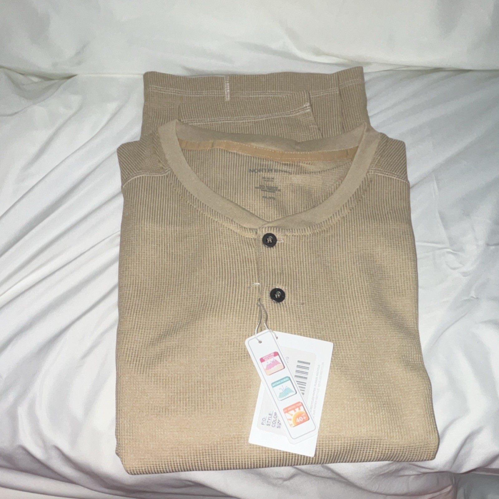North End Beige Ribbed men’s shirt Button Closure Polyester Spandex gallery