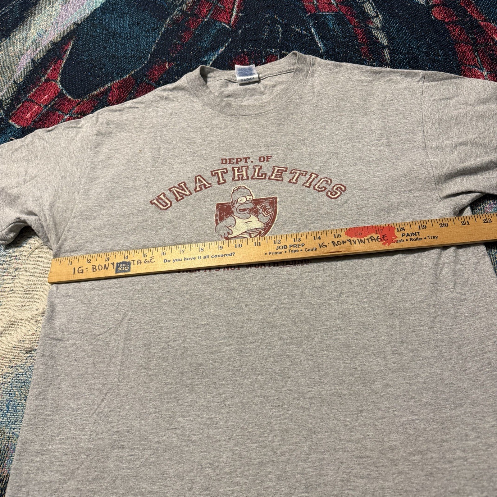 Vintage 2004 Simpsons Homer Department of Nonathletics Shirt Grey Men's L Funny gallery