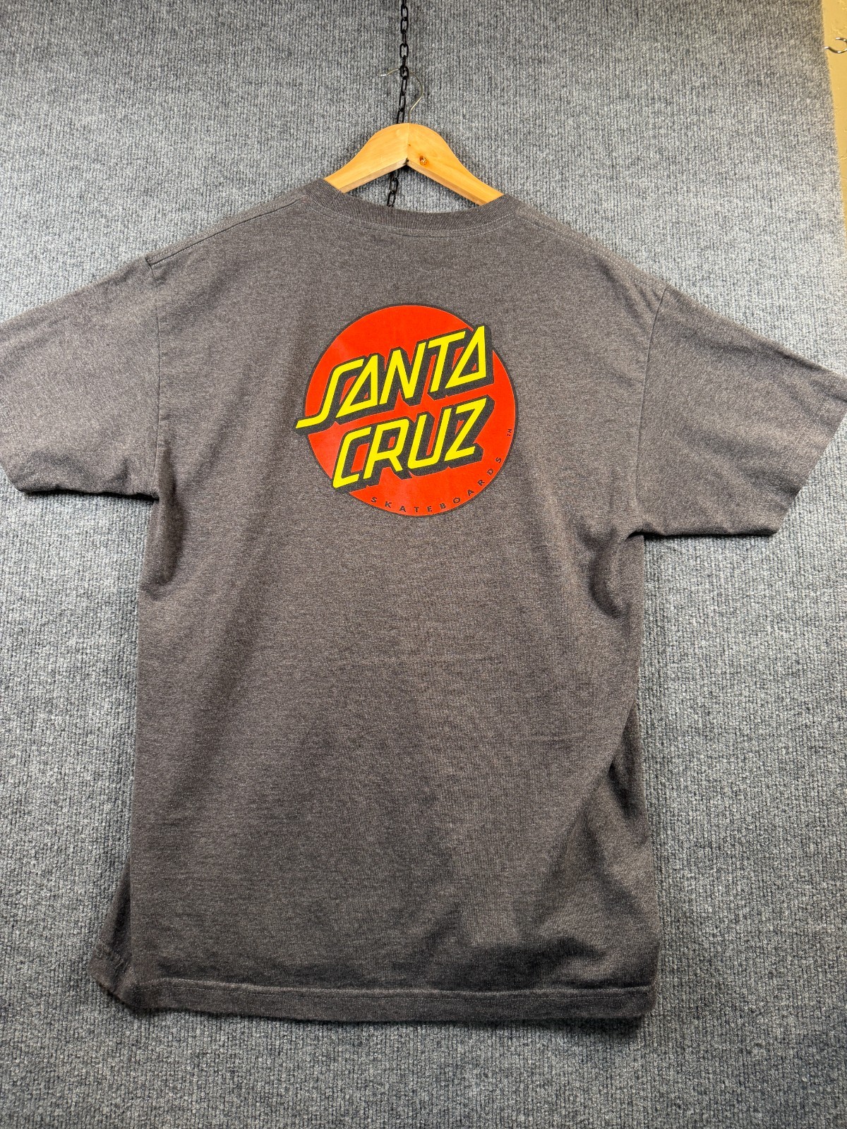 Santa Cruz Skateboards Mens Short Sleeve Shirt Dark Gray Large Surf Skate Logo gallery