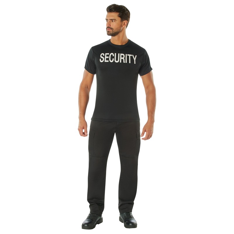 Quick Dry Performance Black Security T-Shirt Public Safety Bouncer Uniform Tee gallery