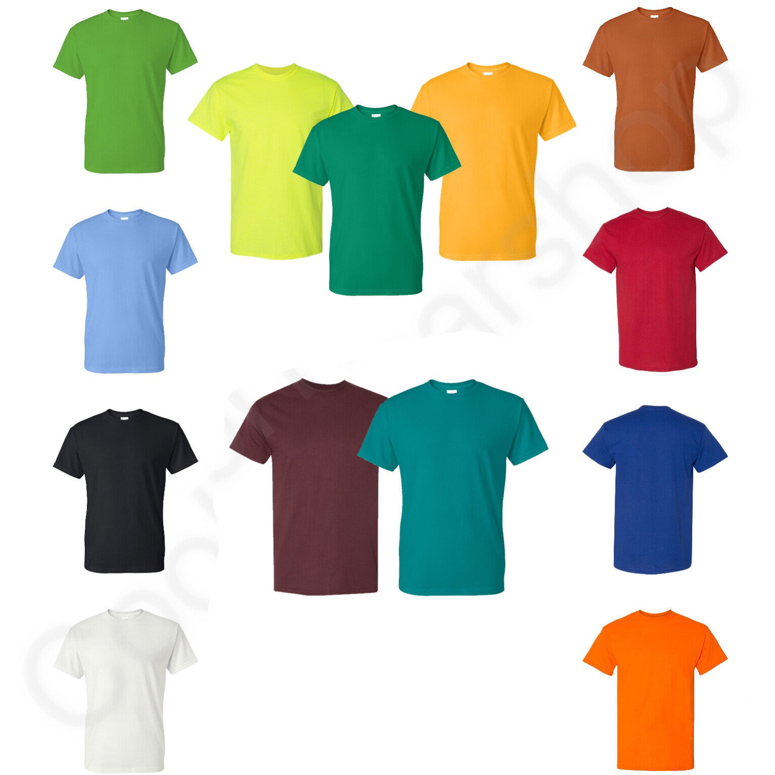 NEW Gildan Men's 50/50 Dryblend Plain Crew Neck Short Sleeves T-Shirt 8000 gallery