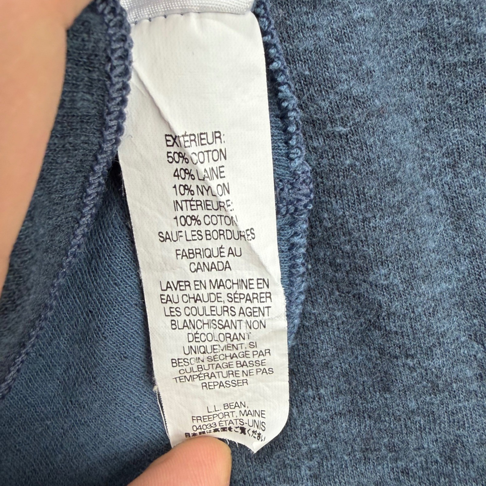 LL Bean Henley Shirt Mens Medium Blue River Driver Wool Blend Base Layer Outdoor gallery