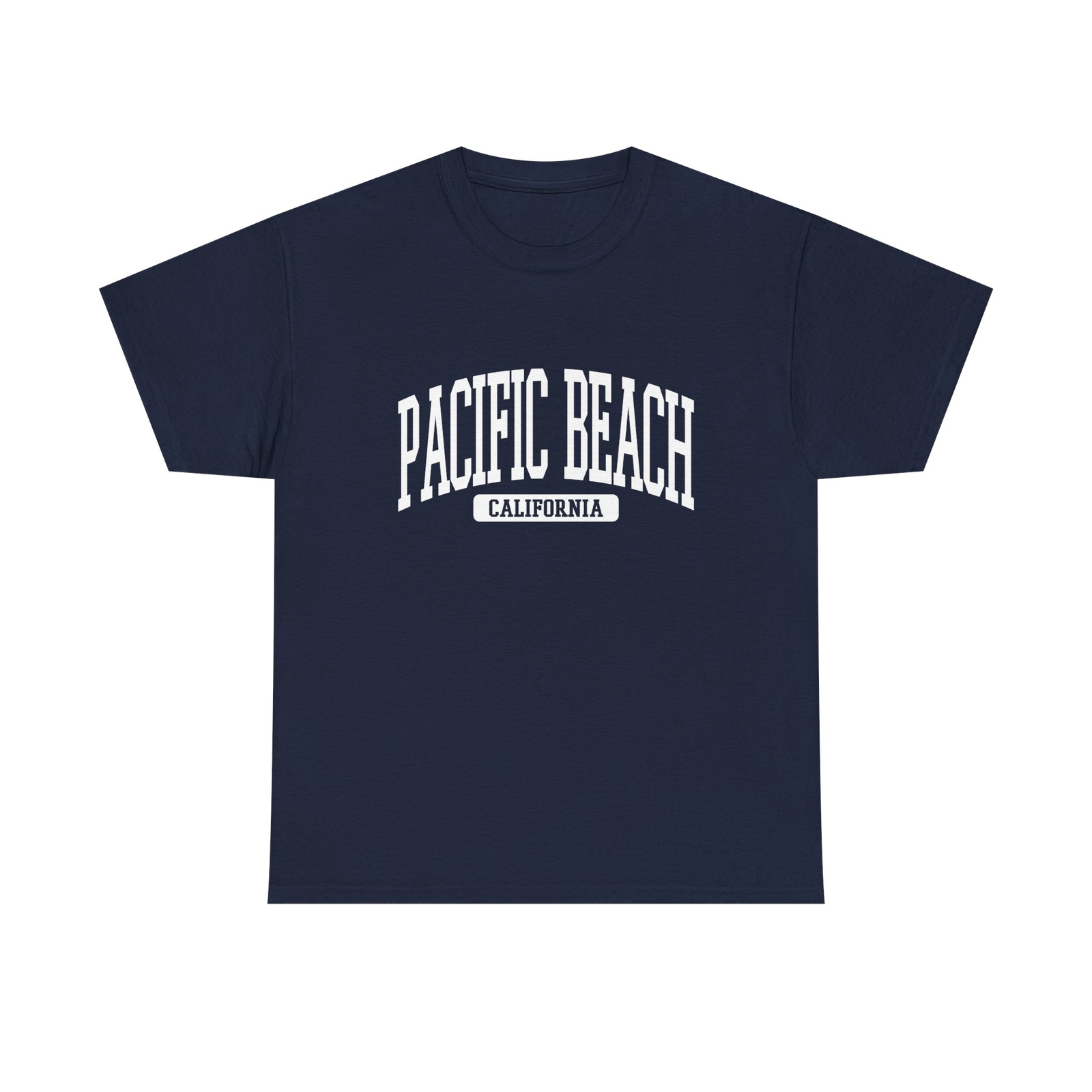 Pacific Beach California Souvenir Beach, Aesthetic, Retro Navy Blue Tee