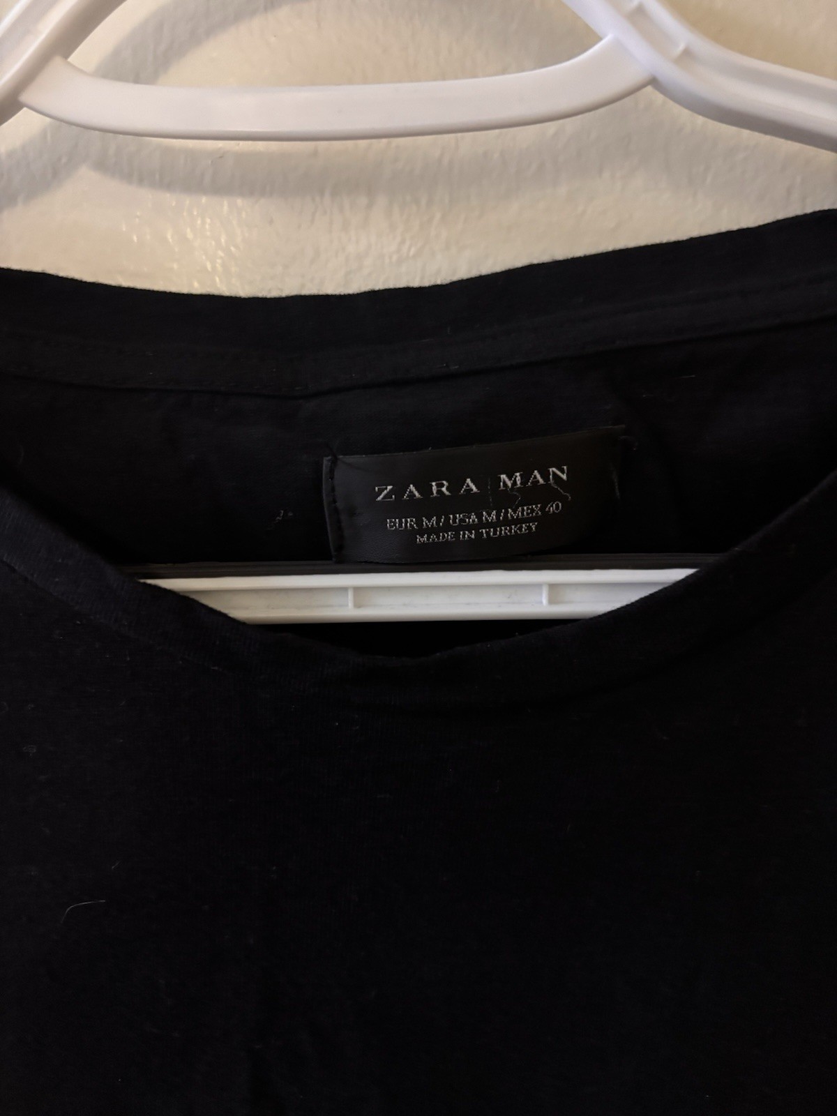 ZARA MAN Black Solid Crew Neck Short Sleeve T-Shirt Size M Side Zipper gallery