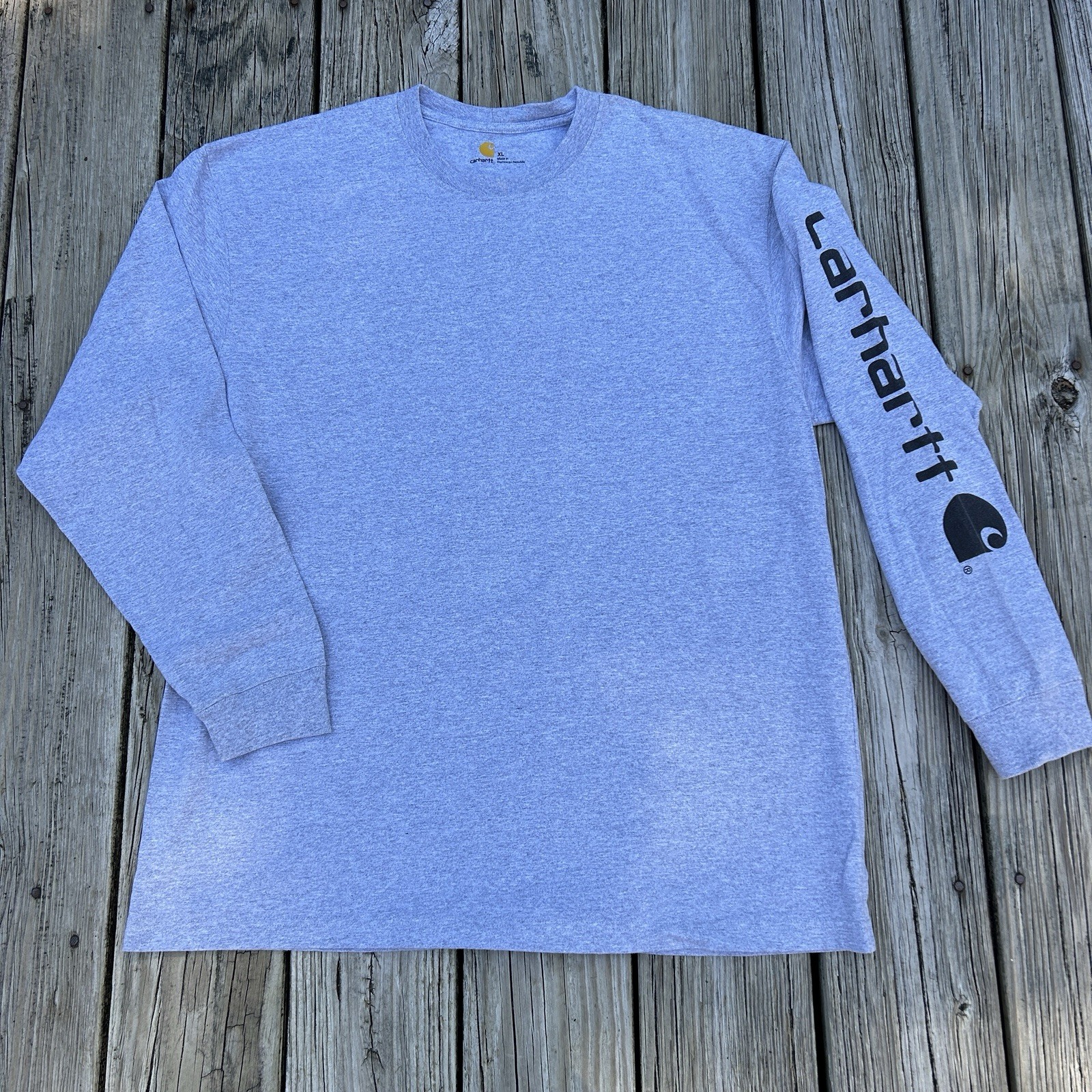 Carhartt Long Sleeve T-Shirt Pre-Washed, Size XL, Gray, 100% Cotton gallery