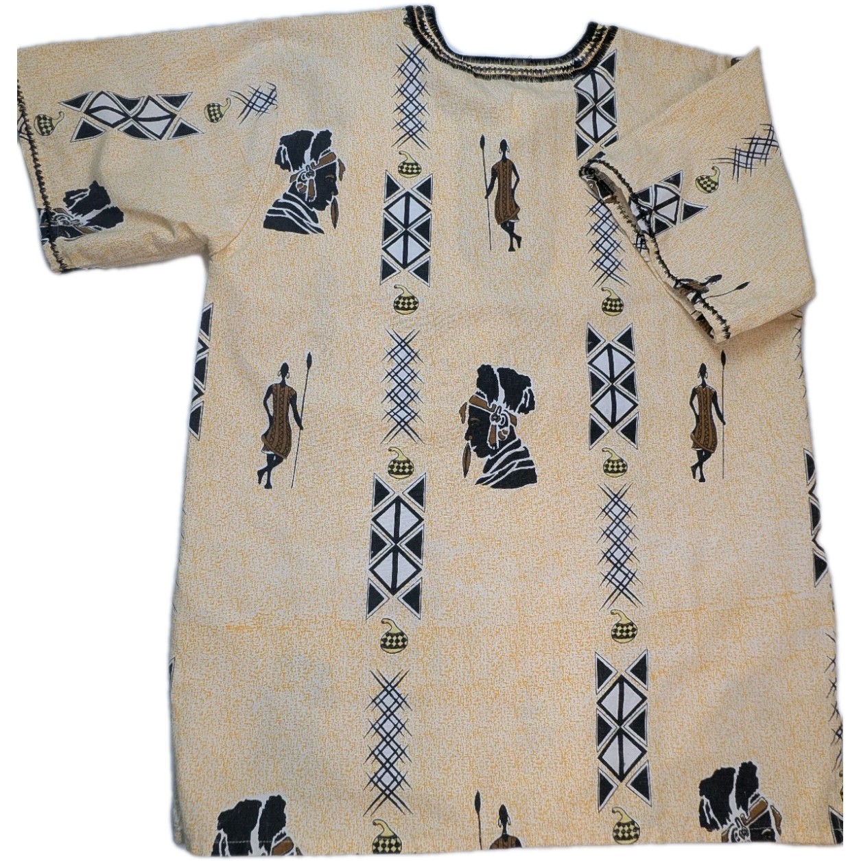 Shirt Pullover L Broadcloth SS Dashiki Aztec Aborigine Pockets gallery