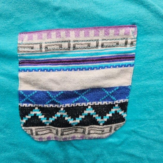 Beautiful Giant Mens Size Large Turquoise Short Sleeve T-Shirt Pocket gallery