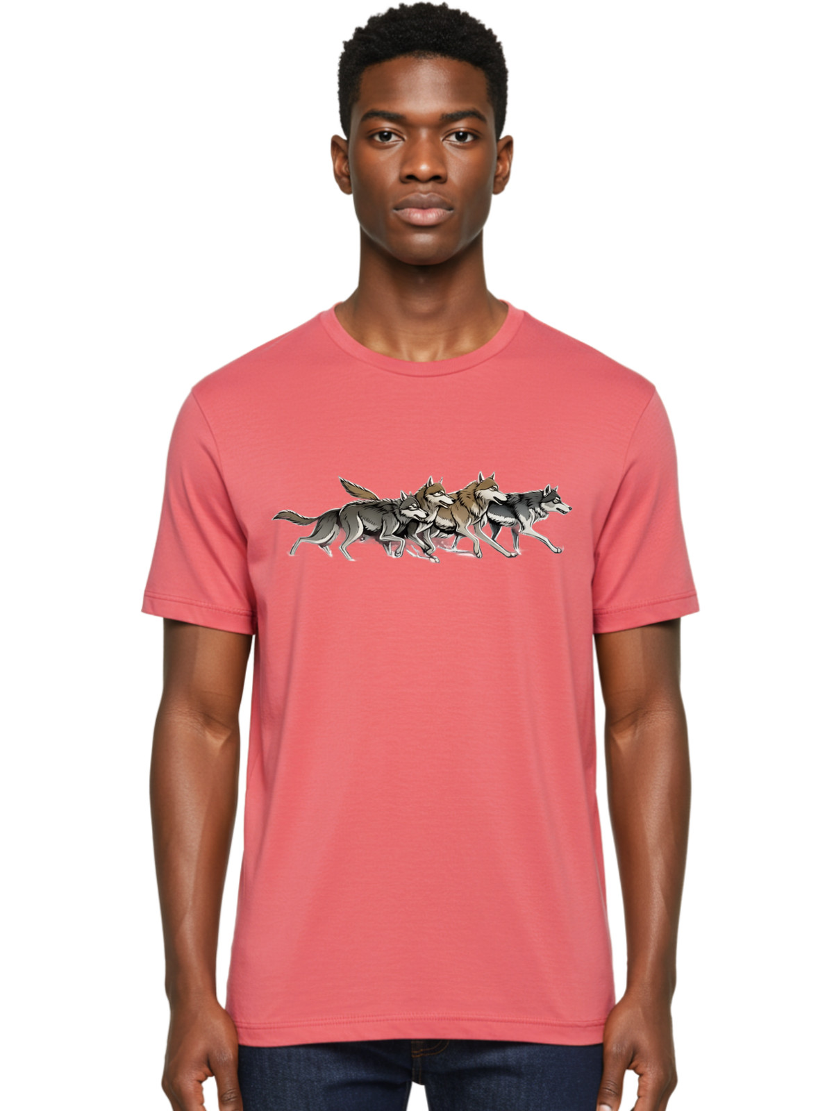 Pack-Of-Wolves-3 Mens Graphic Tee, 100% Cotton, Casual Summer Wear
