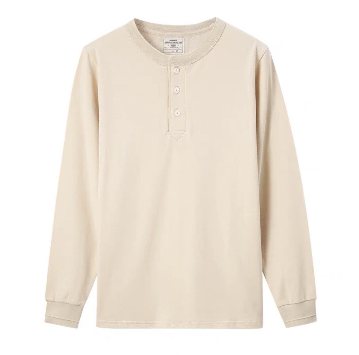 Mens Vintage Men's Henley Long Sleeve T-Shirt Cotton Casual Pure Color Shirts gallery