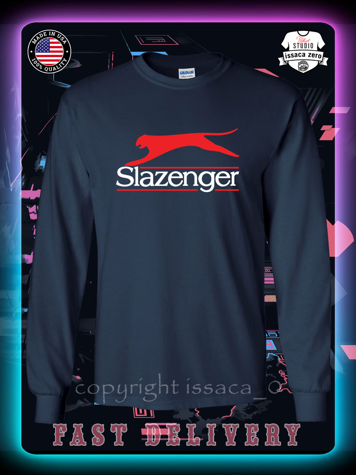 New Slazenger Golf Logo Men's Long Sleeve T-Shirt American issaca gallery