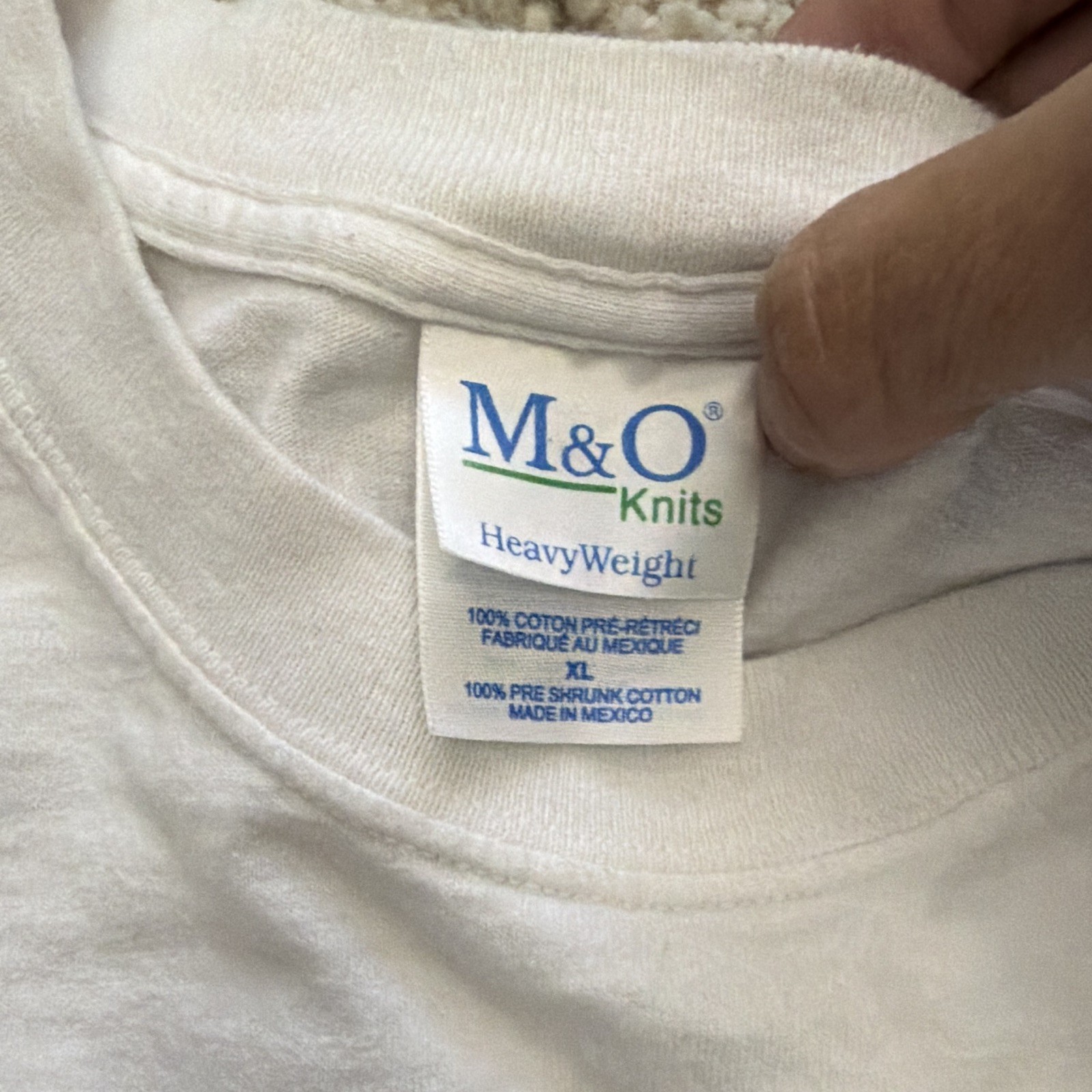 Vintage M&O Knits Heavyweight Preshrunk XL White Crewneck "Let Freedom Ring" gallery