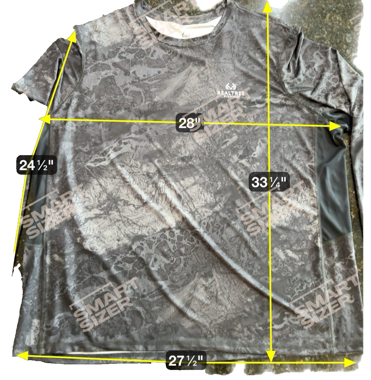 REALTREE Men's 3XL Fishing Long Sleeve Crew Neck T-Shirt Charcoal gallery