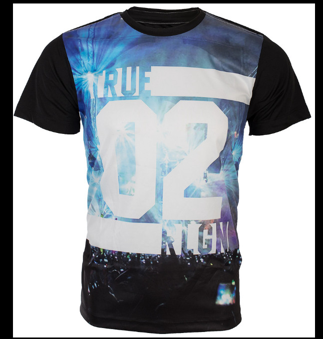 $79 TRUE RELIGION Black CONCERT SUBLIMATION Short Sleeve Graphic T-shirt NWT