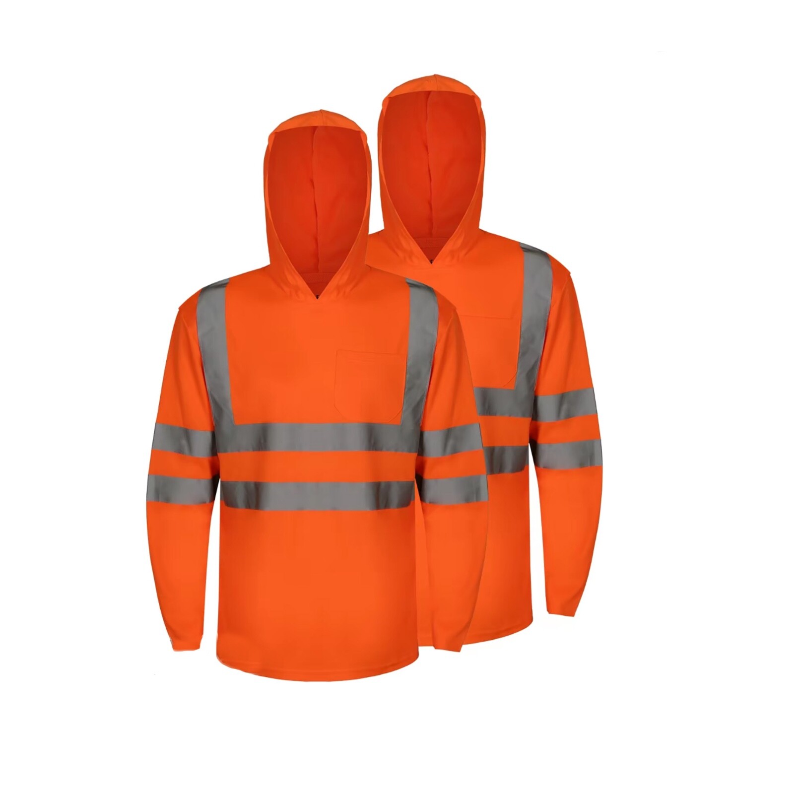 2 PCS Pack Unisex High Visibility Hoodie Reflective Safety Long Sleeve gallery