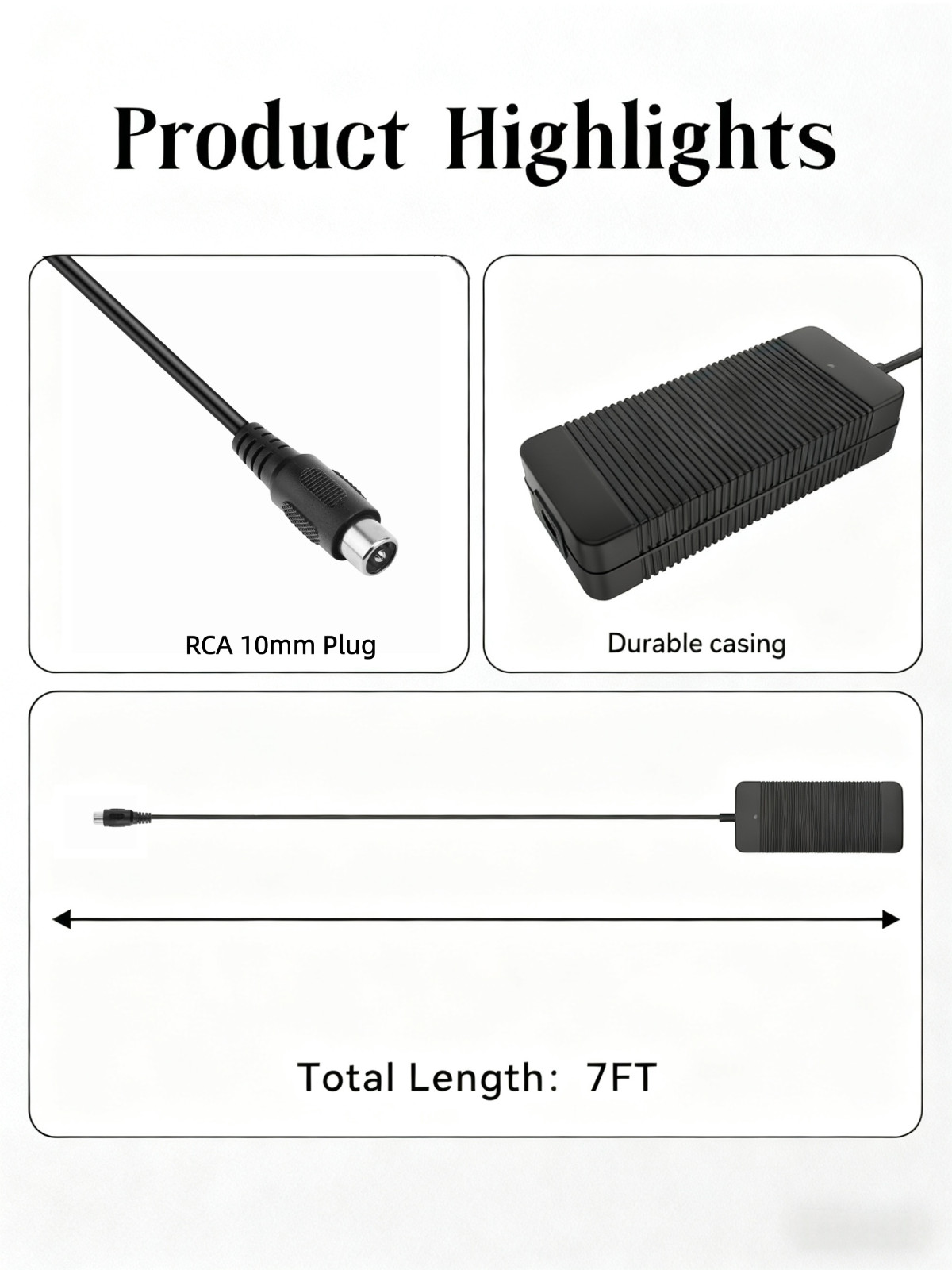 42V 2A Charger with RCA 10mm Plug