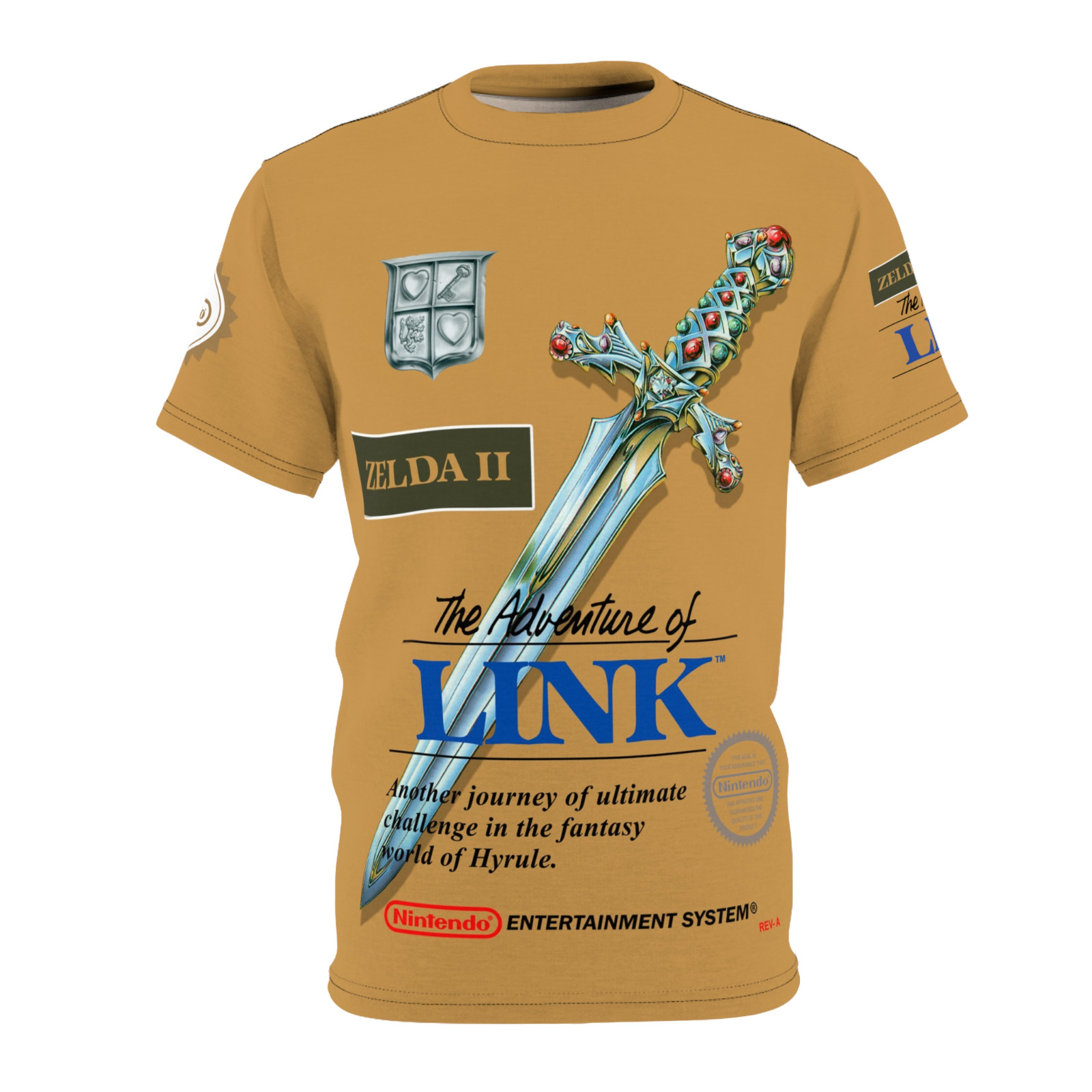 Zelda II: The Adventure of Link 1998 NES Retro Nintendo Video Game Cover T-Shirt gallery