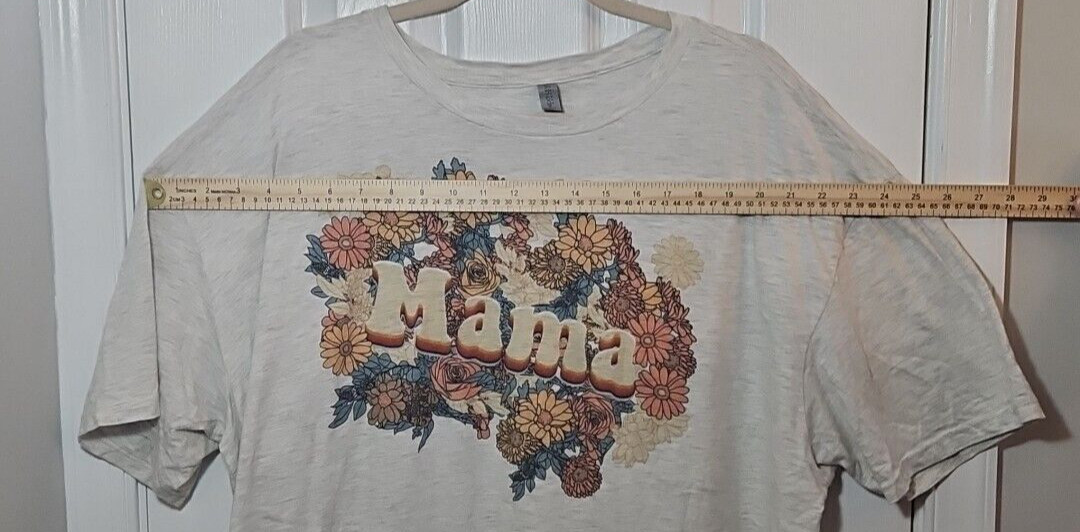 Next Level Apparel Women's Short Sleeve T-Shirt 3XL MAMA Floral Print gallery