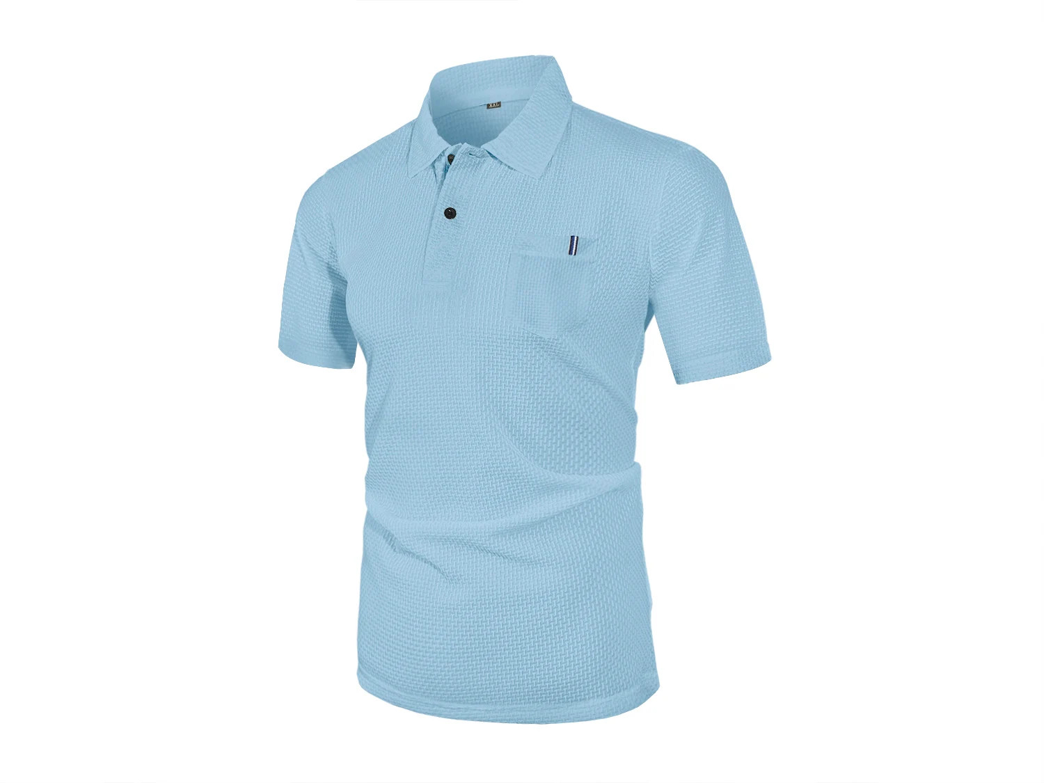 Men's Ice Silk Collared Pocket Shirt Short Sleeve Casual Summer Top gallery