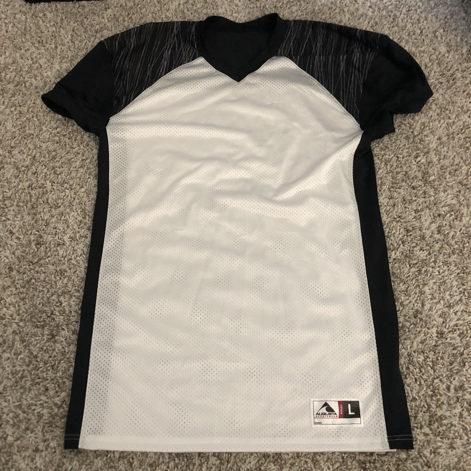 Augusta Sportswear Half-Elastic Cuff Slant Football Jersey Size Large V Neck