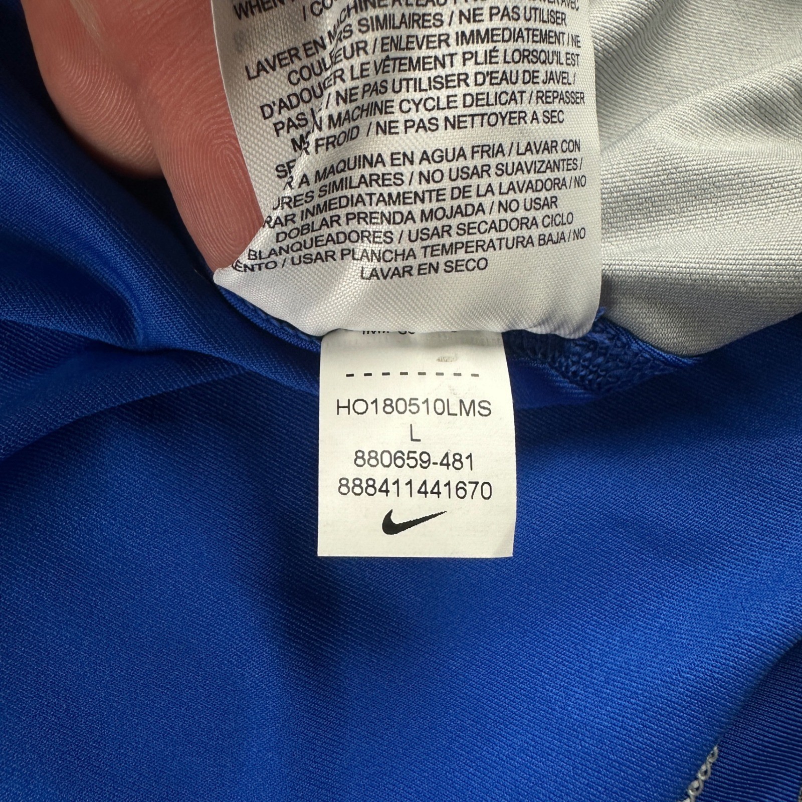 Nike Pro Dri-FIT MLB Authentic Collection Baseball Shirt Grey Blue 880659-481 L gallery