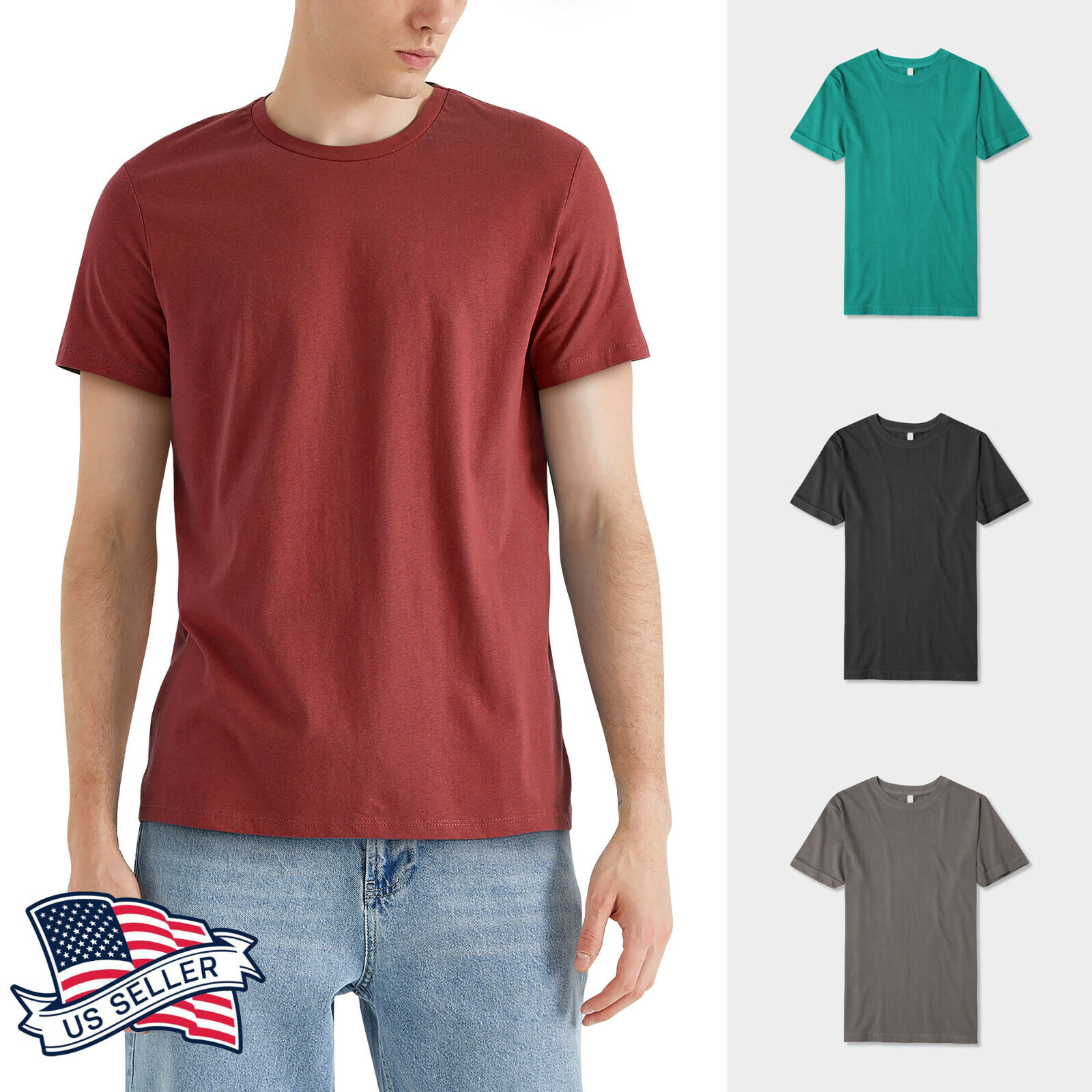 Men’s Organic Premium Cotton Garment Dye Short Sleeve T Shirt