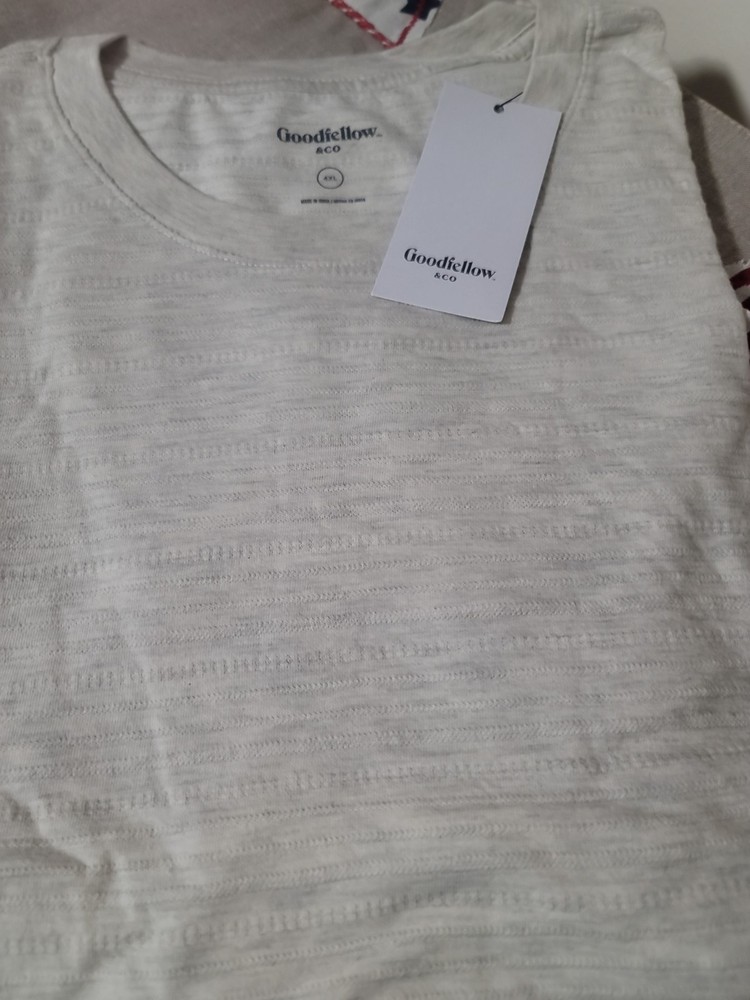 NWT Goodfellow & Co Men’s Crew Neck T Shirts 4XL OATMEAL TEXTURED TOUCH OF GRAY