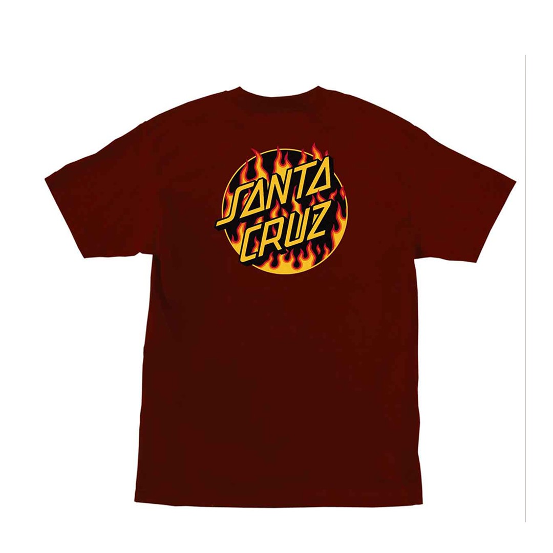 Santa Cruz x Thrasher "Flame Dot" Short Sleeve Tee (Burgundy) T-Shirt gallery