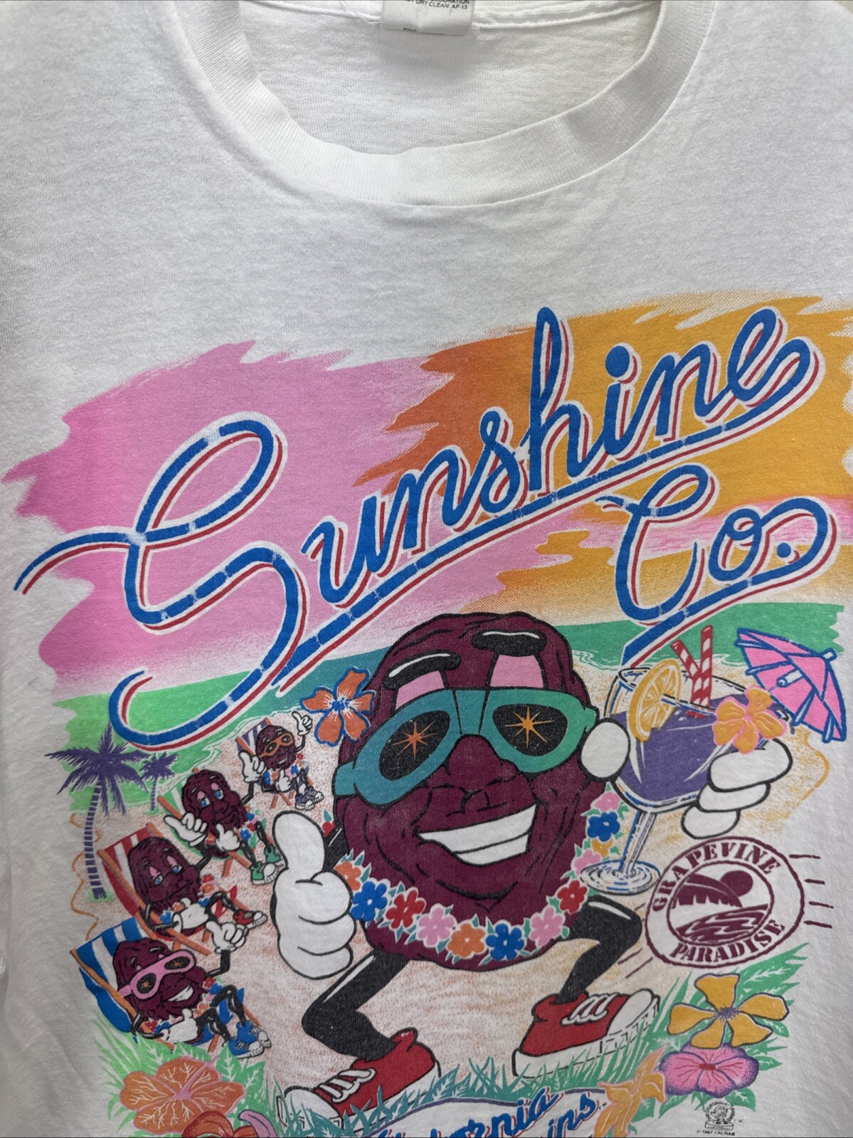 Vintage 1987 California Raisins Sunshine Co Graphic Tee Shirt Mens Size Large gallery